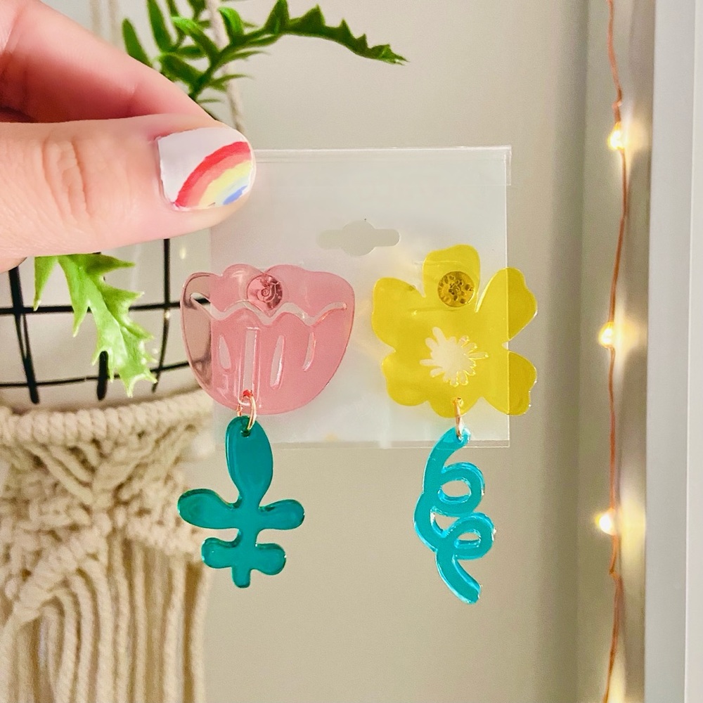 Floral Mismatched Earrings